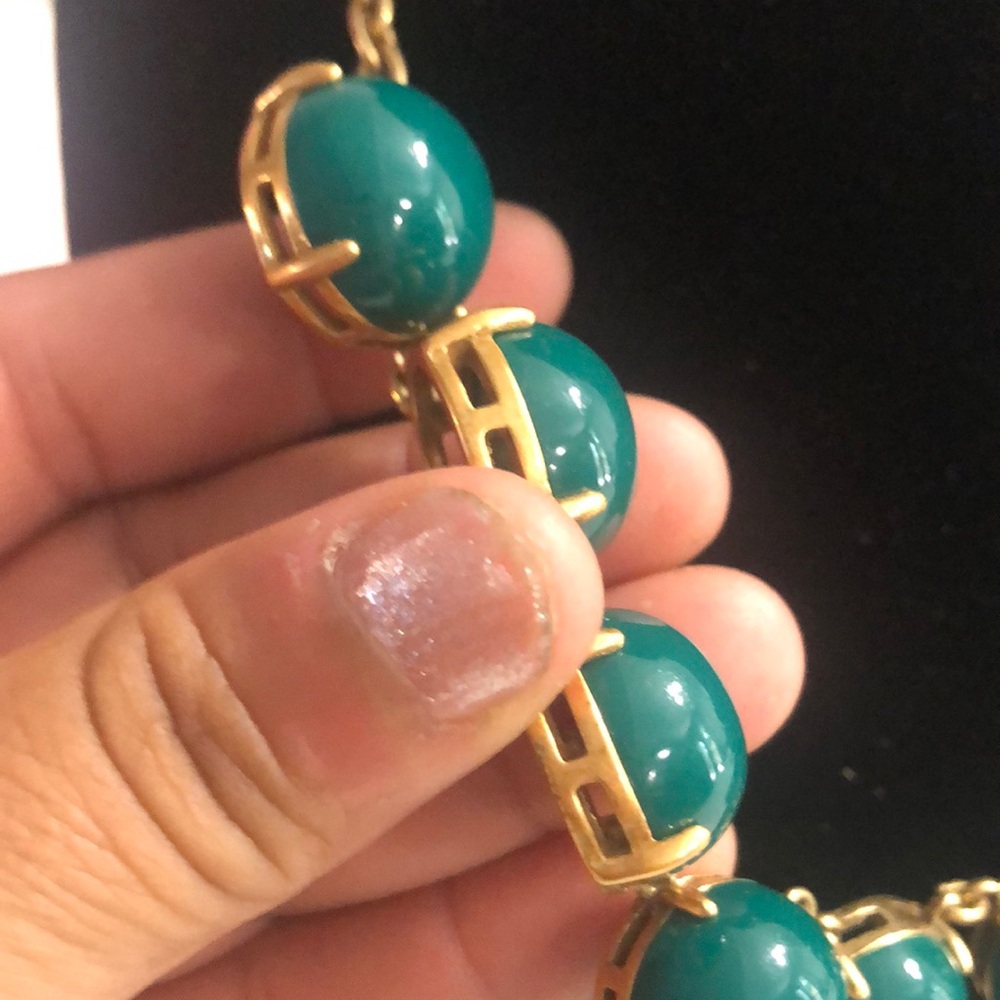 J. Crew Green and Gold Statement Necklace - Picture 4 of 7
